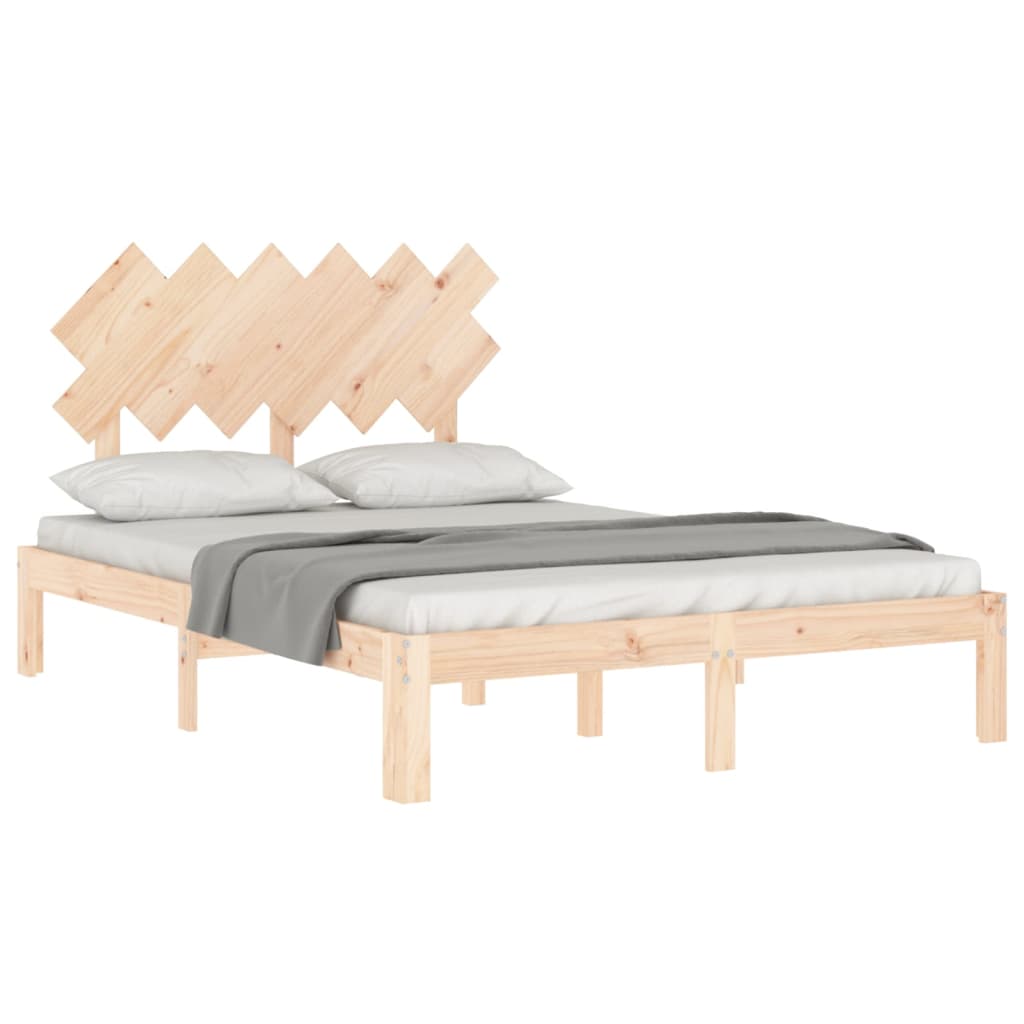 vidaXL Bed Frame without Mattress Small Double Solid Wood Pine