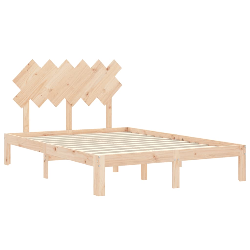 vidaXL Bed Frame without Mattress Small Double Solid Wood Pine