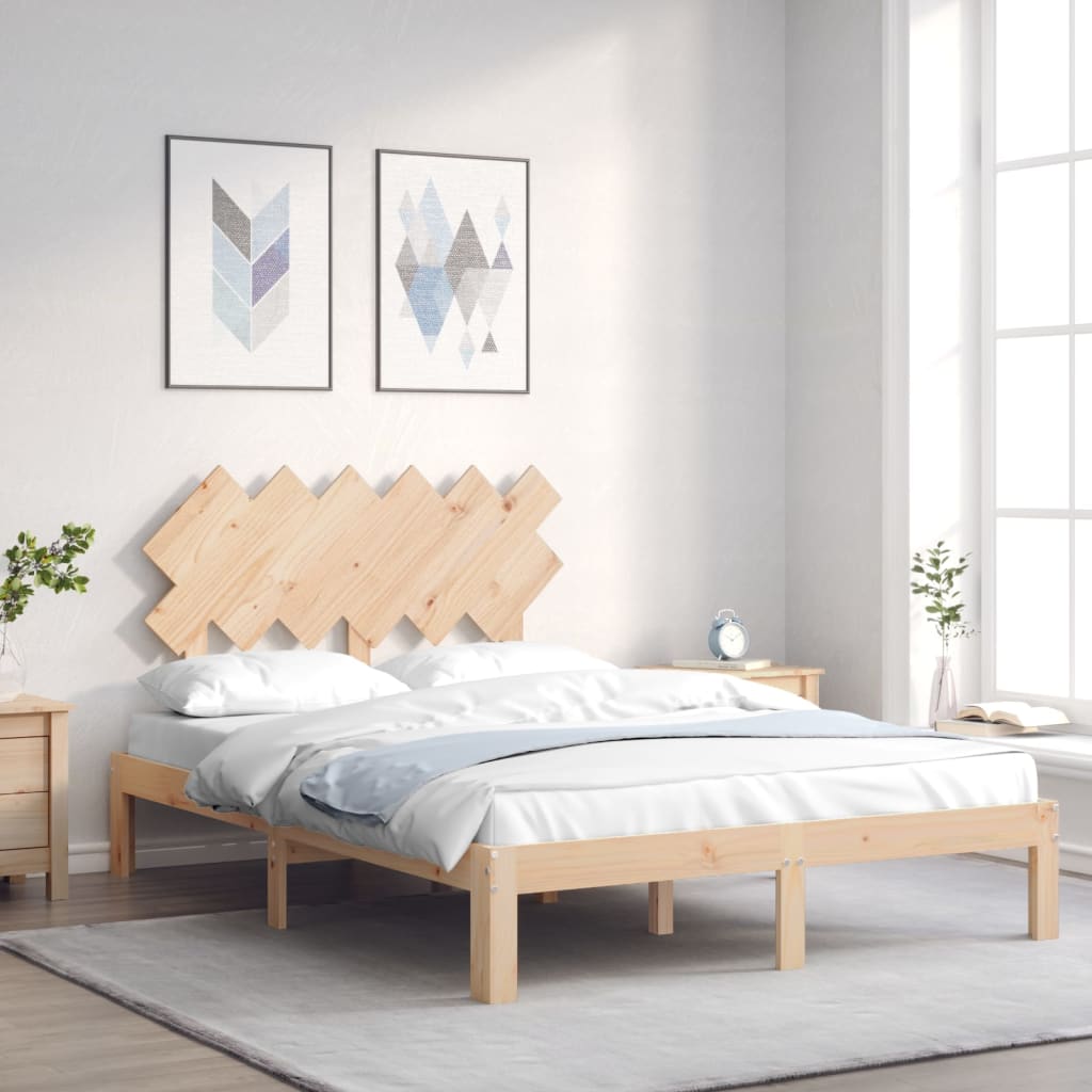 vidaXL Bed Frame without Mattress Small Double Solid Wood Pine