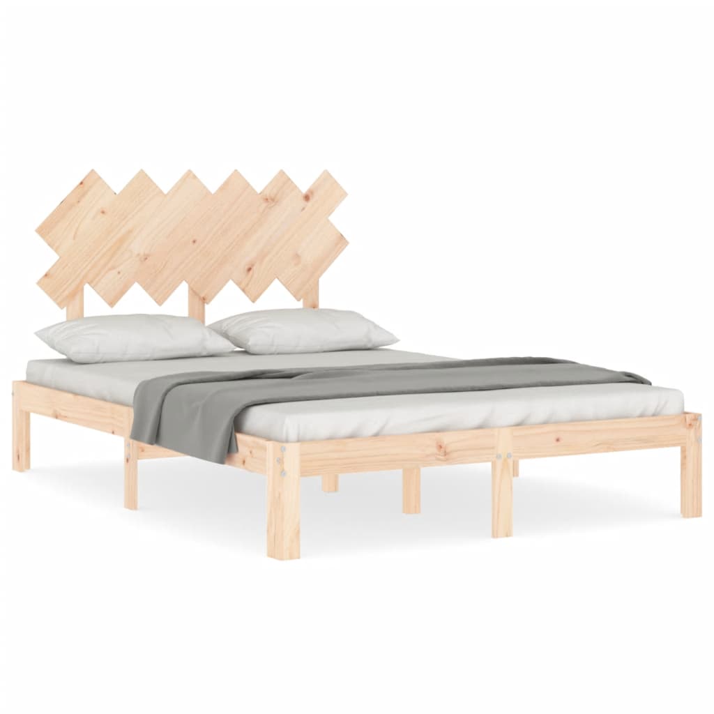 vidaXL Bed Frame without Mattress Double Solid Wood Pine