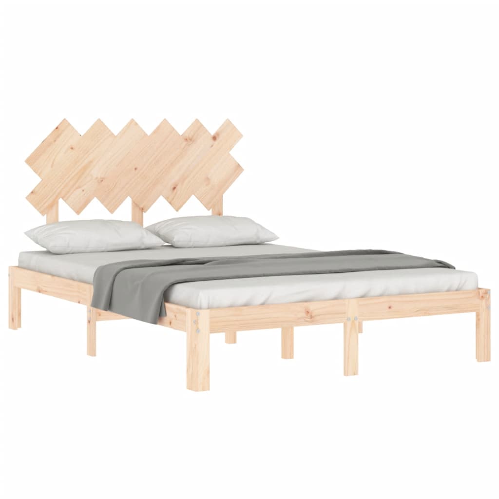 vidaXL Bed Frame without Mattress Double Solid Wood Pine