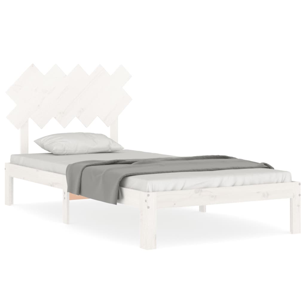 vidaXL Bed Frame without Mattress White 100x200 cm Solid Wood Pine