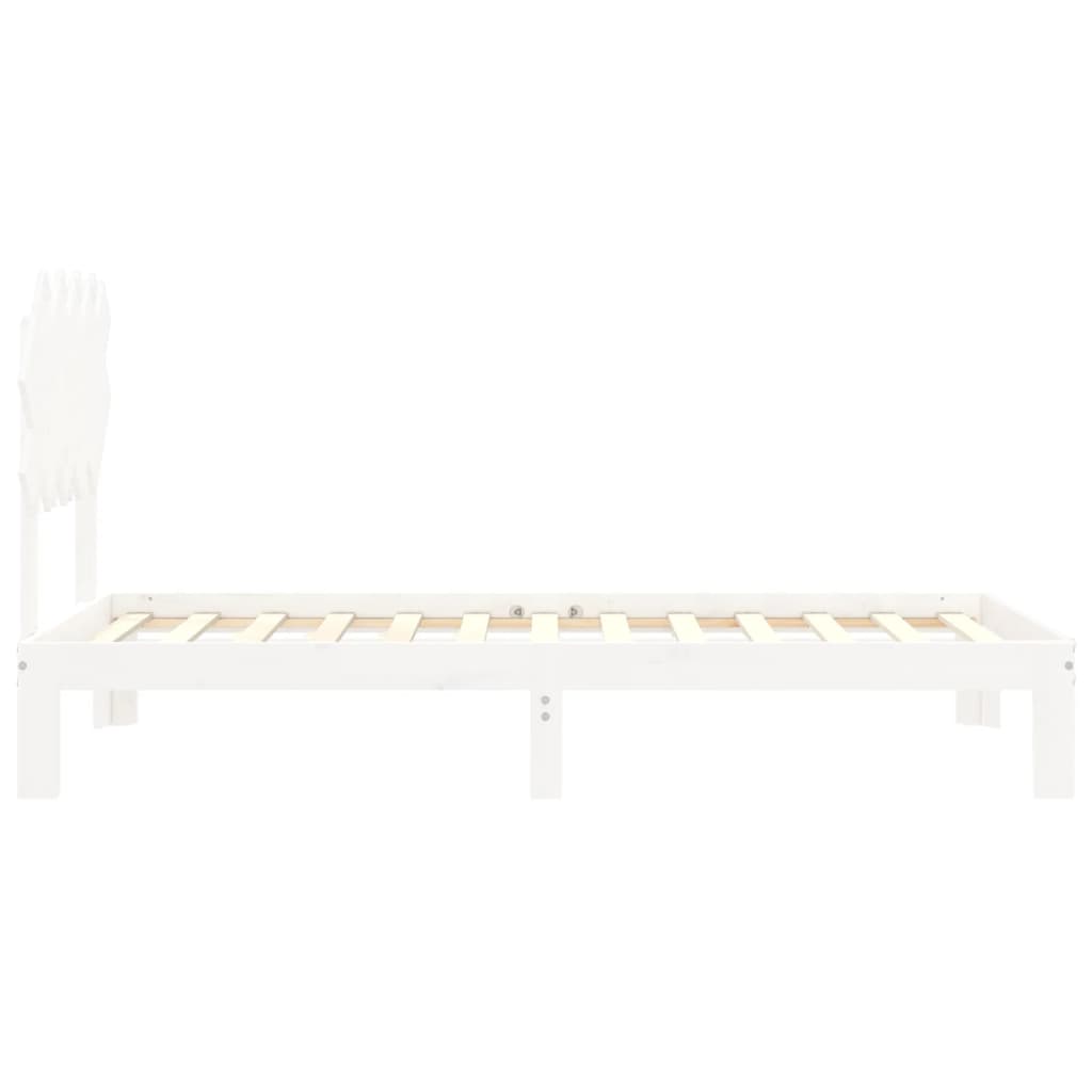 vidaXL Bed Frame without Mattress White 100x200 cm Solid Wood Pine