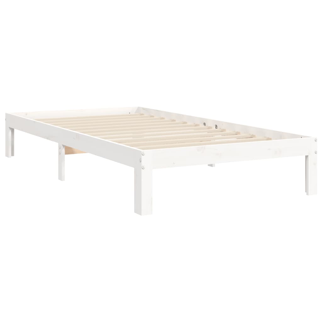 vidaXL Bed Frame without Mattress White 100x200 cm Solid Wood Pine