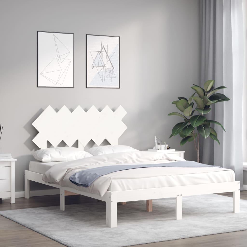 vidaXL Bed Frame without Mattress White 120x200 cm Solid Wood Pine