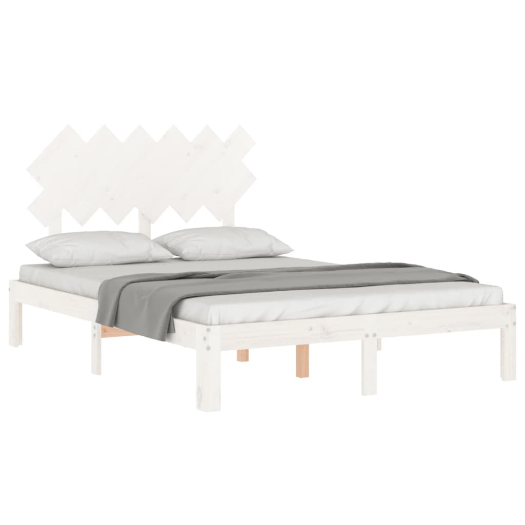 vidaXL Bed Frame without Mattress White 120x200 cm Solid Wood Pine