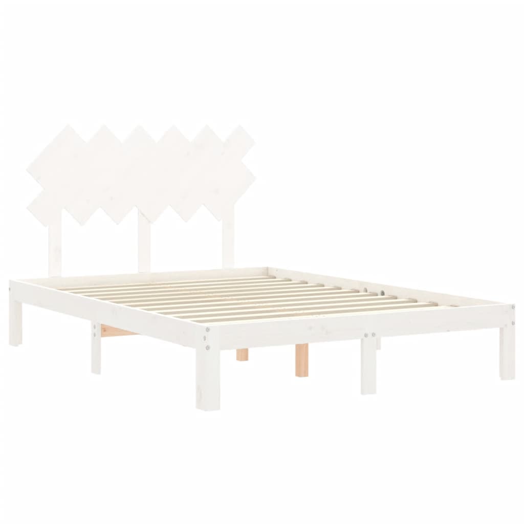 vidaXL Bed Frame without Mattress White 120x200 cm Solid Wood Pine