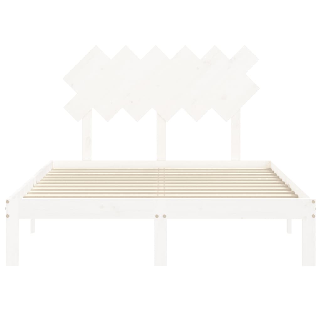 vidaXL Bed Frame without Mattress White 120x200 cm Solid Wood Pine