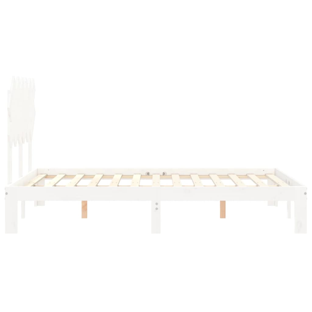 vidaXL Bed Frame without Mattress White 120x200 cm Solid Wood Pine