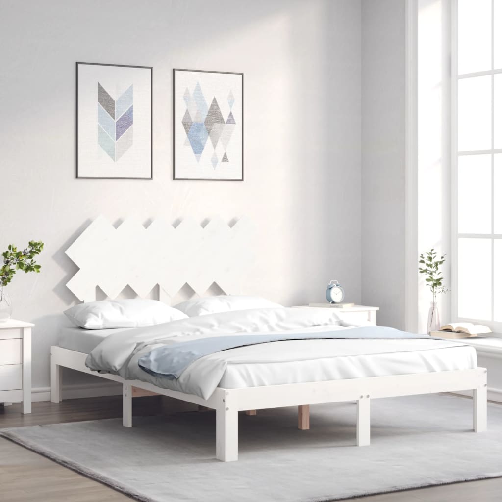 vidaXL Bed Frame without Mattress White 120x200 cm Solid Wood Pine