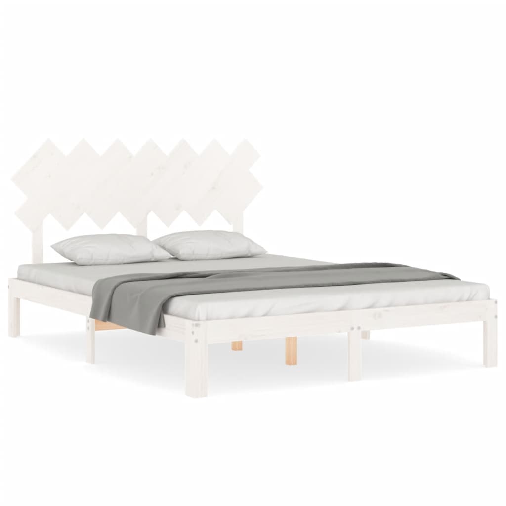 vidaXL Bed Frame without Mattress White 140x200 cm Solid Wood Pine