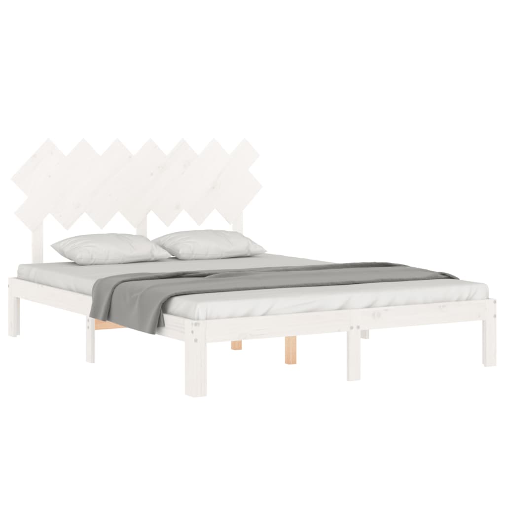 vidaXL Bed Frame without Mattress White 140x200 cm Solid Wood Pine