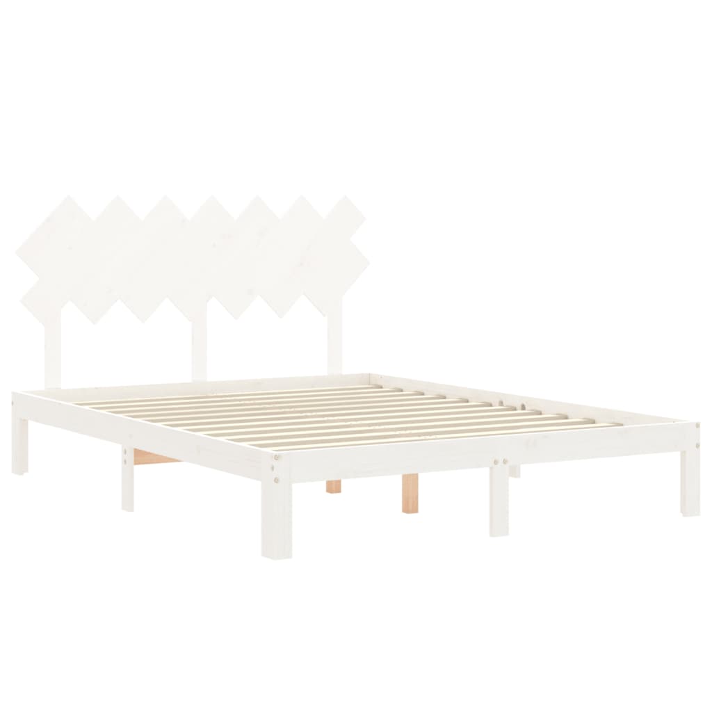 vidaXL Bed Frame without Mattress White 140x200 cm Solid Wood Pine