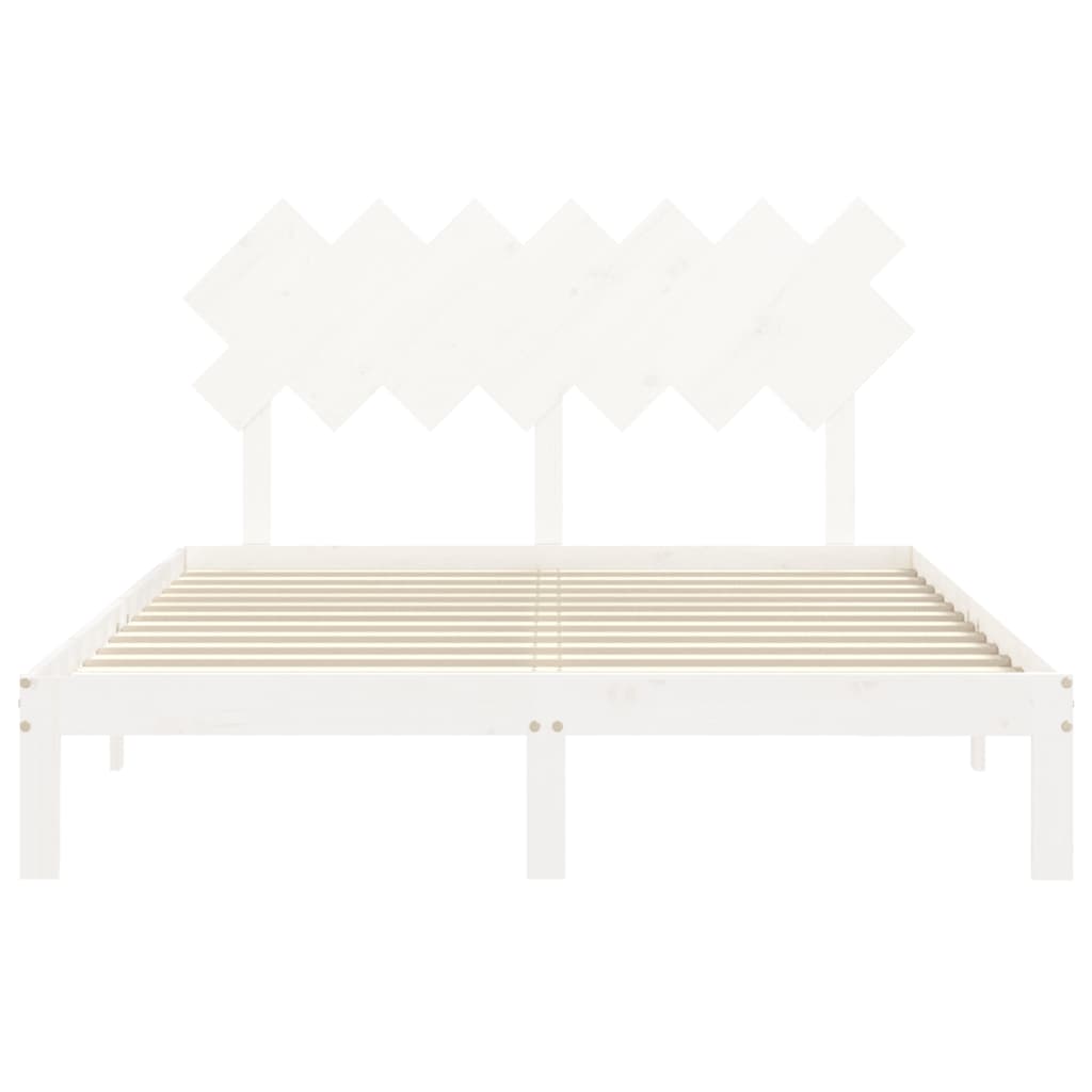 vidaXL Bed Frame without Mattress White 140x200 cm Solid Wood Pine