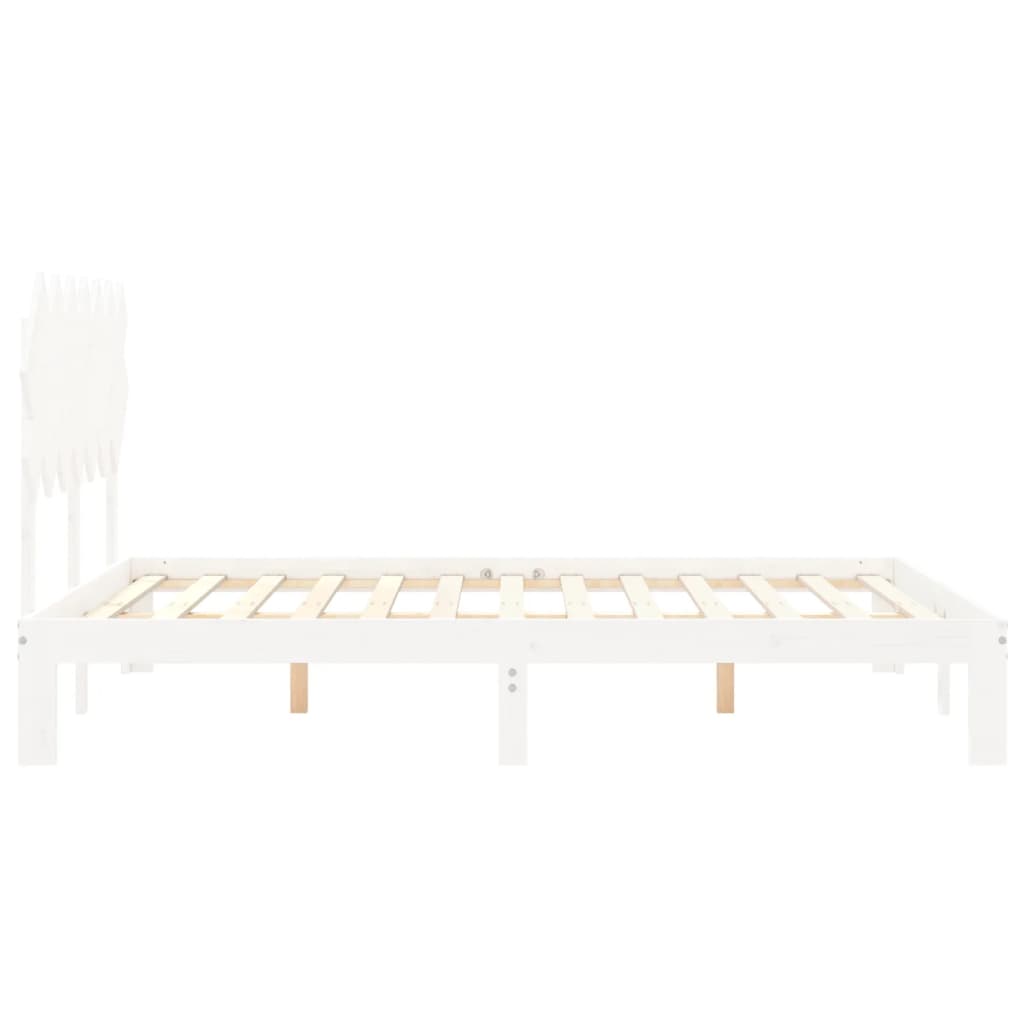 vidaXL Bed Frame without Mattress White 140x200 cm Solid Wood Pine