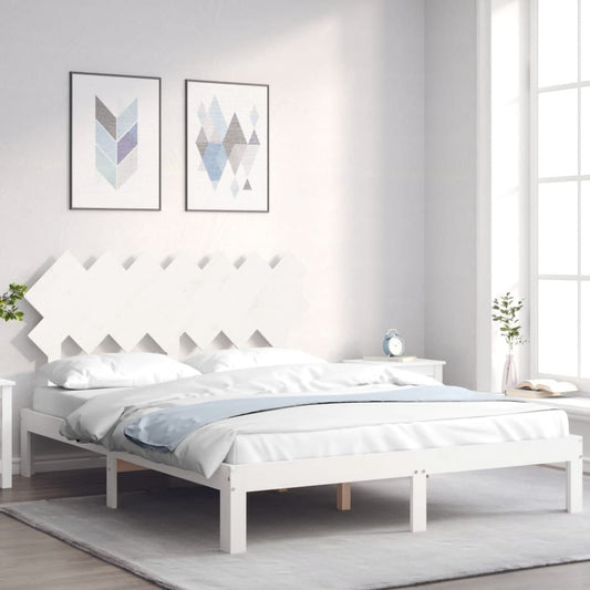 vidaXL Bed Frame without Mattress White 140x200 cm Solid Wood Pine