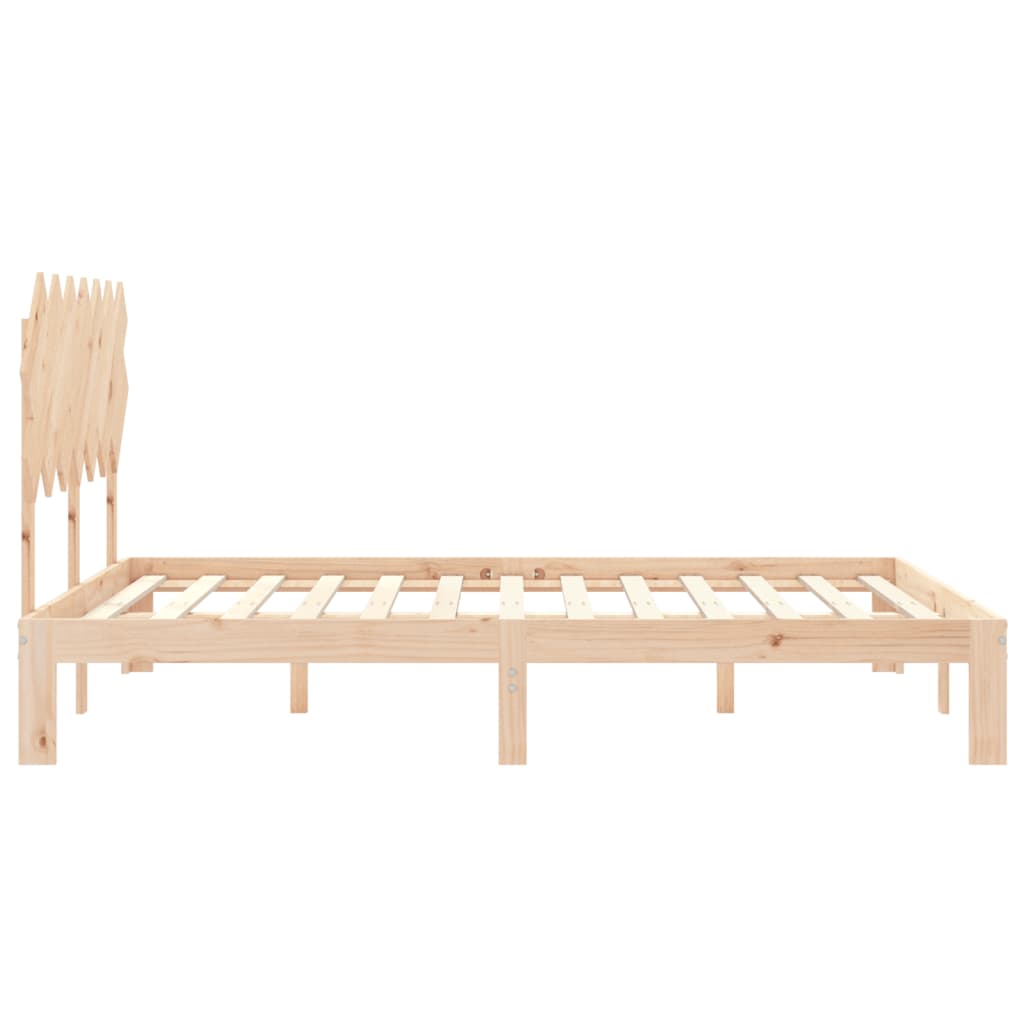Bed Frame without Mattress King Size Solid Wood Pine