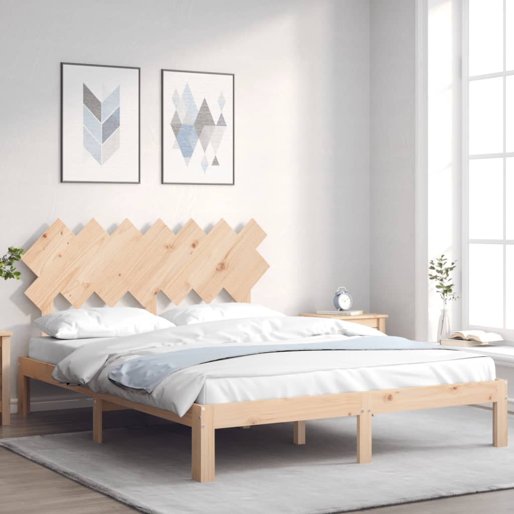 Bed Frame without Mattress King Size Solid Wood Pine