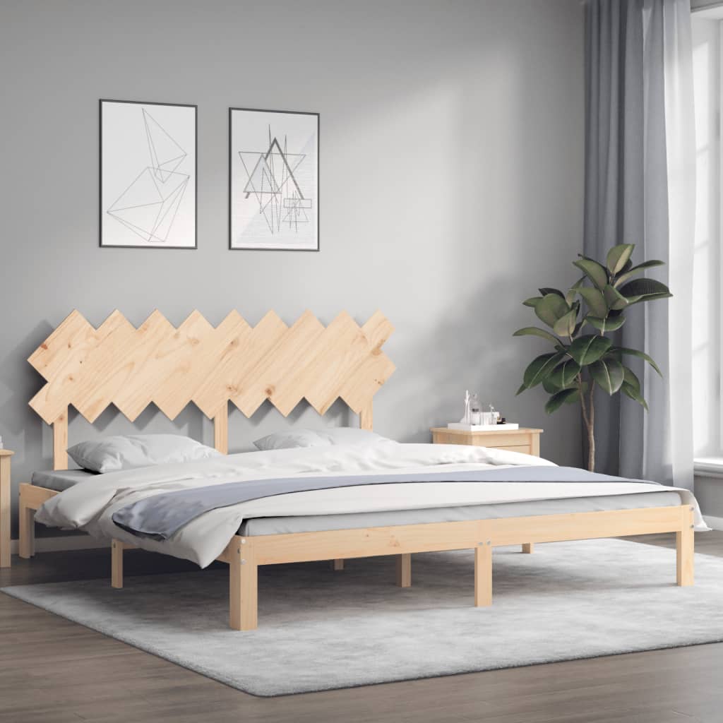 vidaXL Bed Frame without Mattress Super King Size Solid Wood Pine