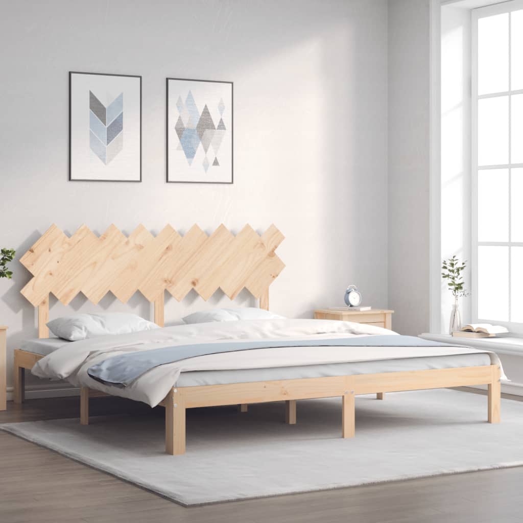 vidaXL Bed Frame without Mattress Super King Size Solid Wood Pine