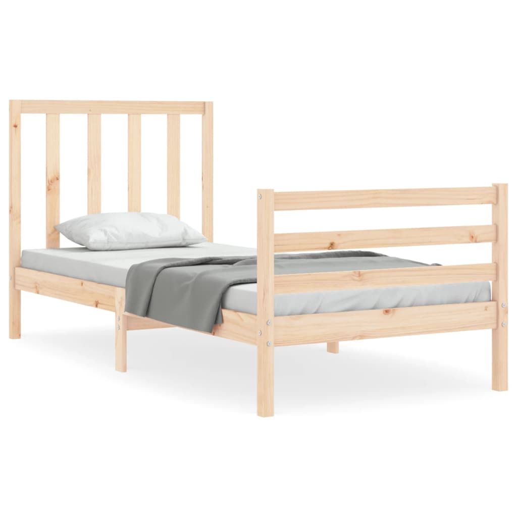 vidaXL Bed Frame without Mattress Small Single Solid Wood Pine