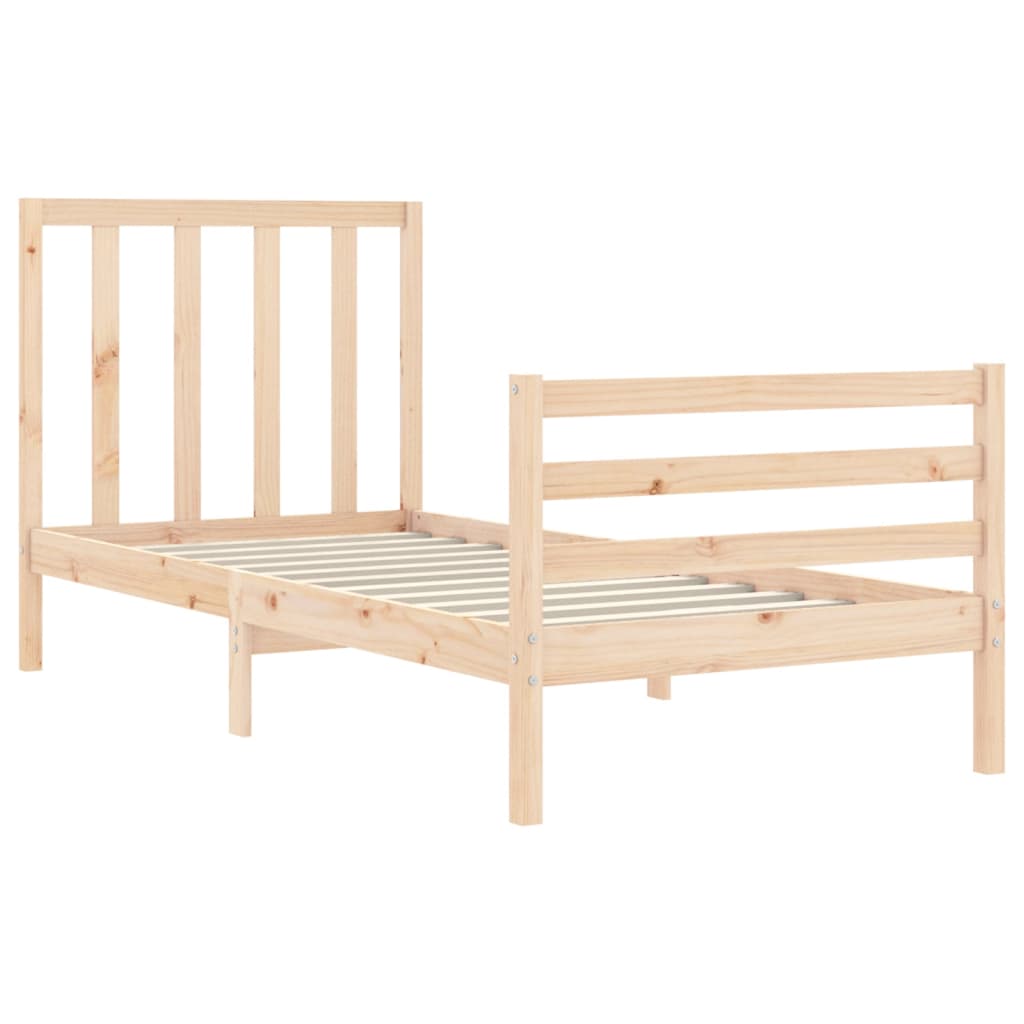 vidaXL Bed Frame without Mattress Small Single Solid Wood Pine