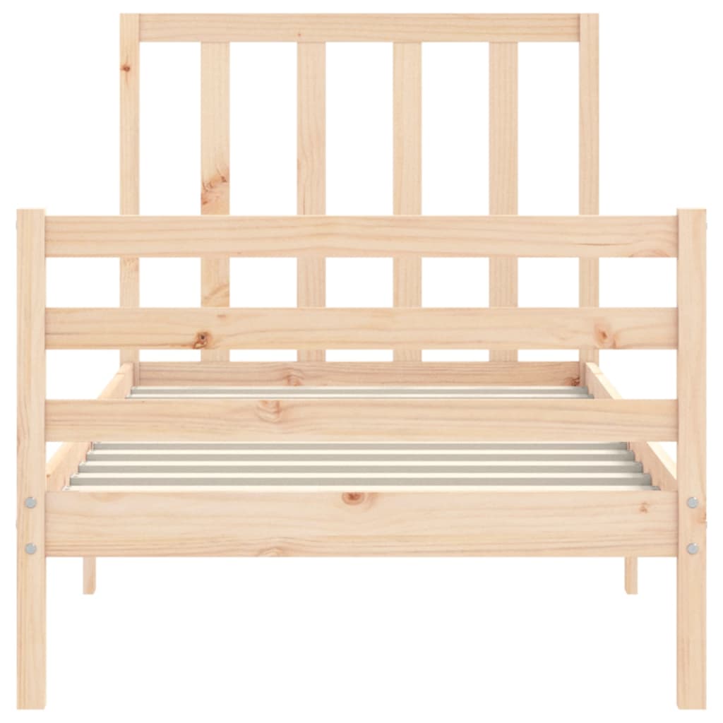 vidaXL Bed Frame without Mattress Small Single Solid Wood Pine