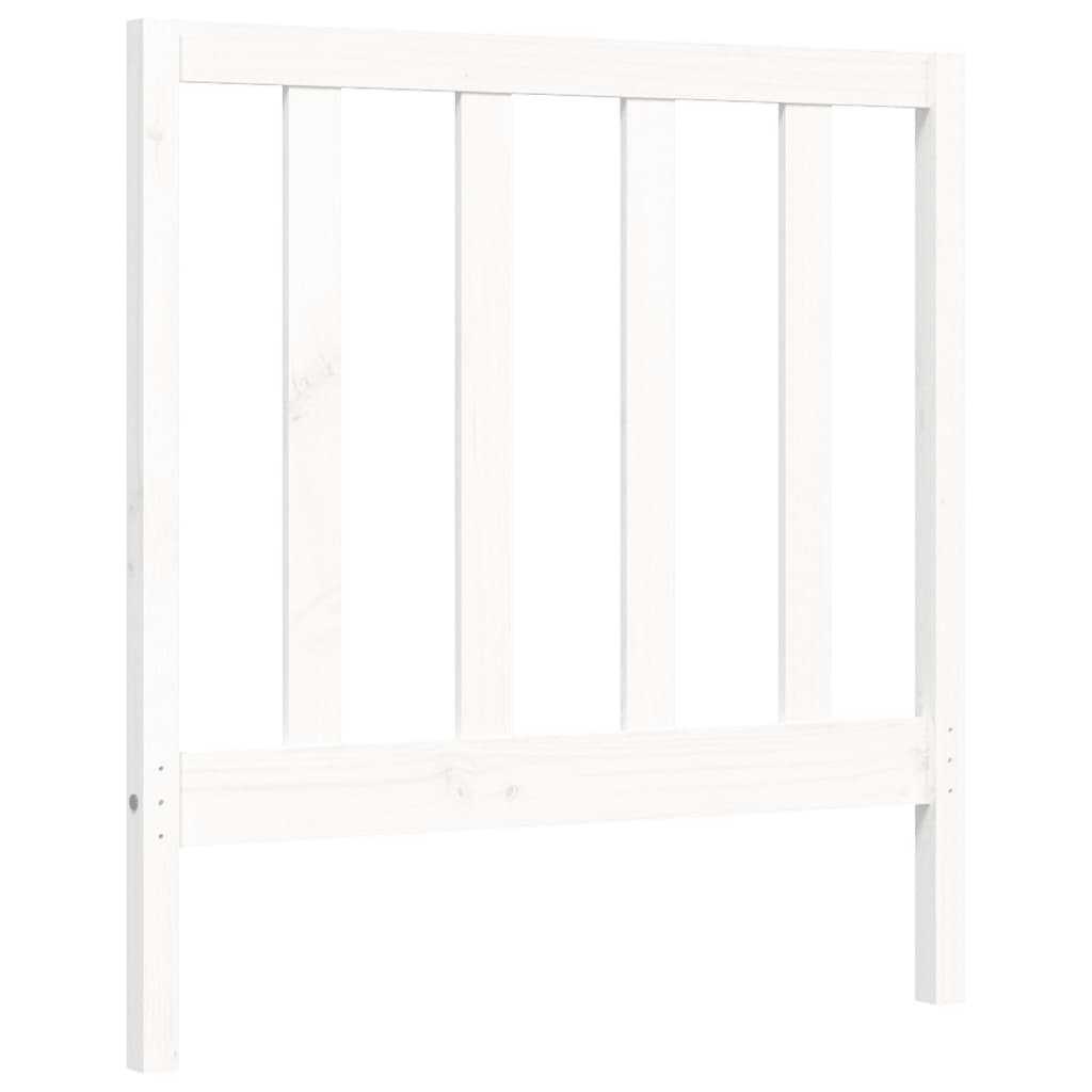 vidaXL Bed Frame without Mattress White Single Solid Wood Pine