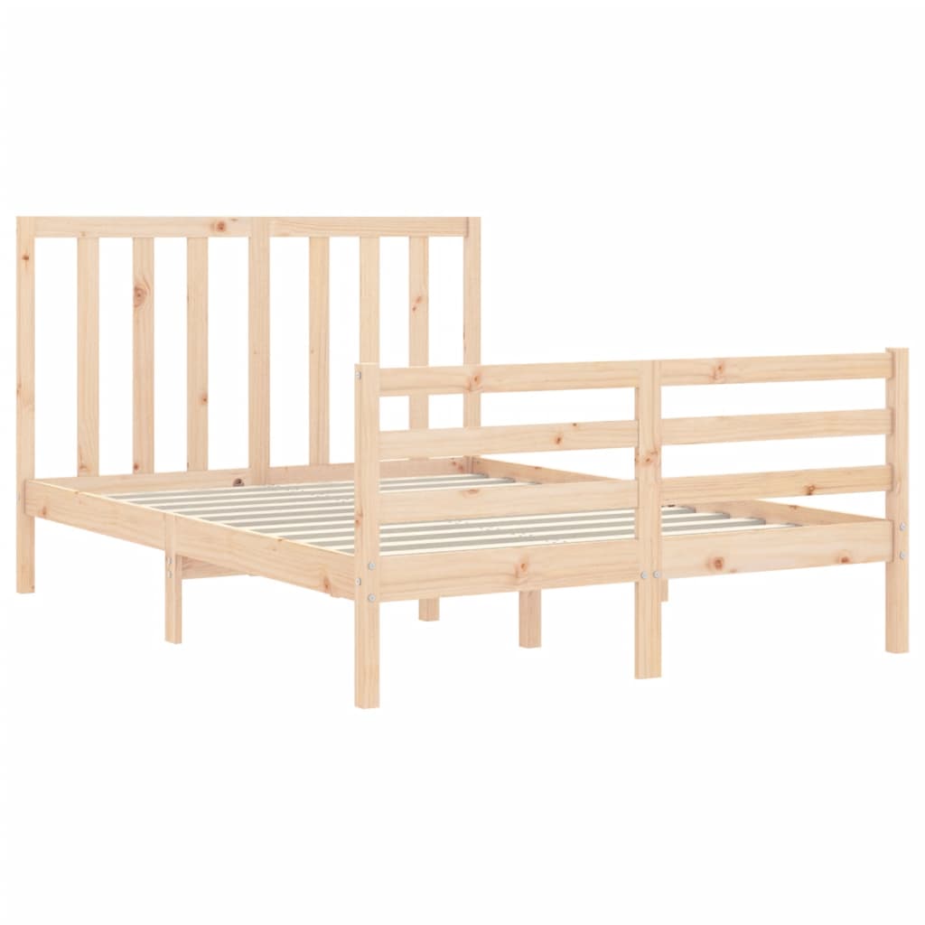 vidaXL Bed Frame without Mattress Small Double Solid Wood Pine