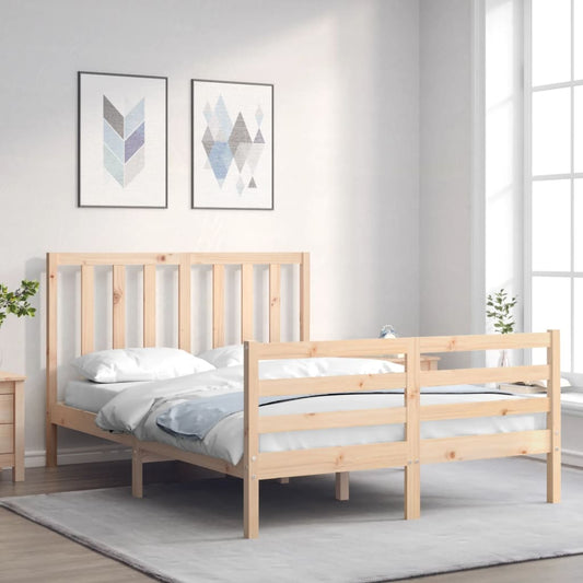 vidaXL Bed Frame without Mattress Small Double Solid Wood Pine