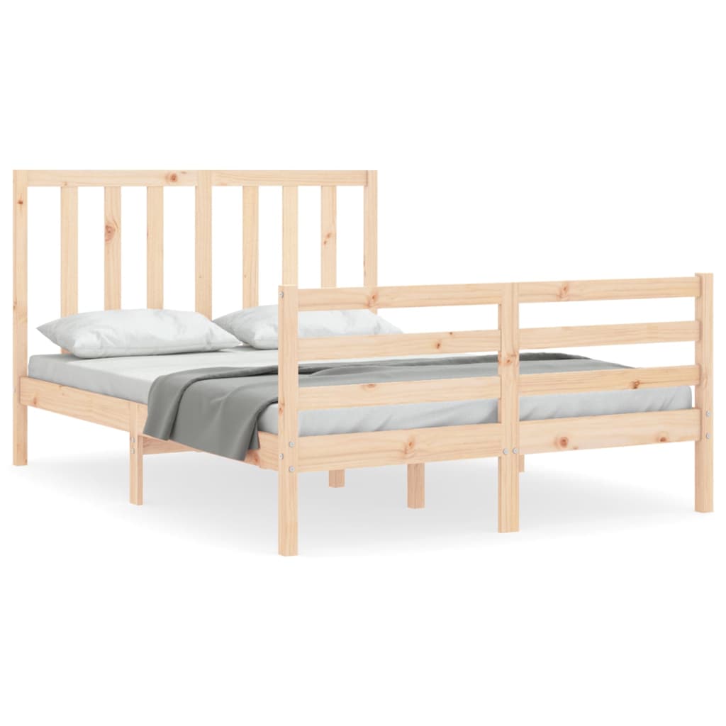 vidaXL Bed Frame without Mattress Double Solid Wood Pine