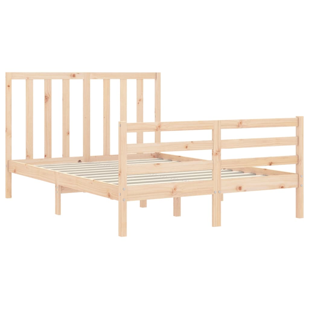 vidaXL Bed Frame without Mattress Double Solid Wood Pine