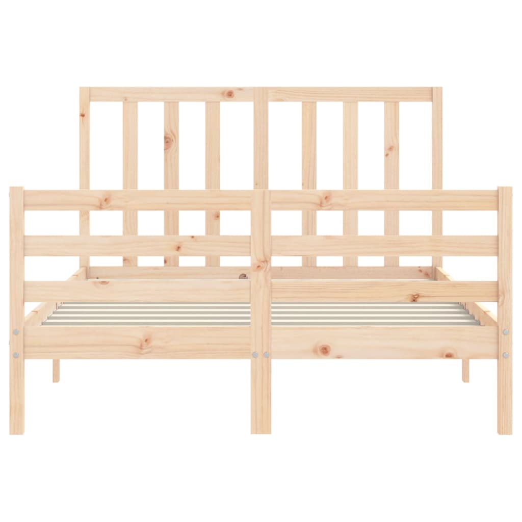 vidaXL Bed Frame without Mattress Double Solid Wood Pine