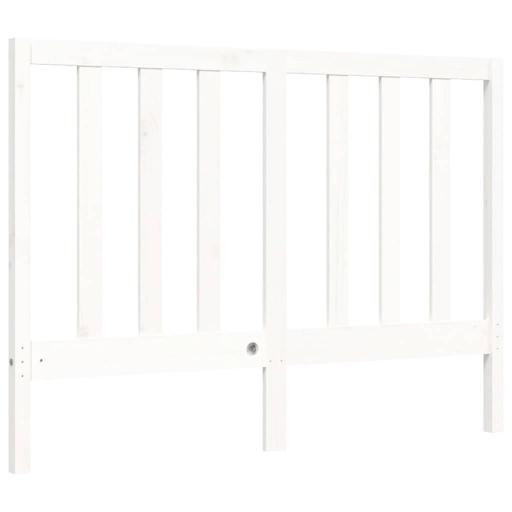 vidaXL Bed Frame without Mattress White Double Solid Wood Pine