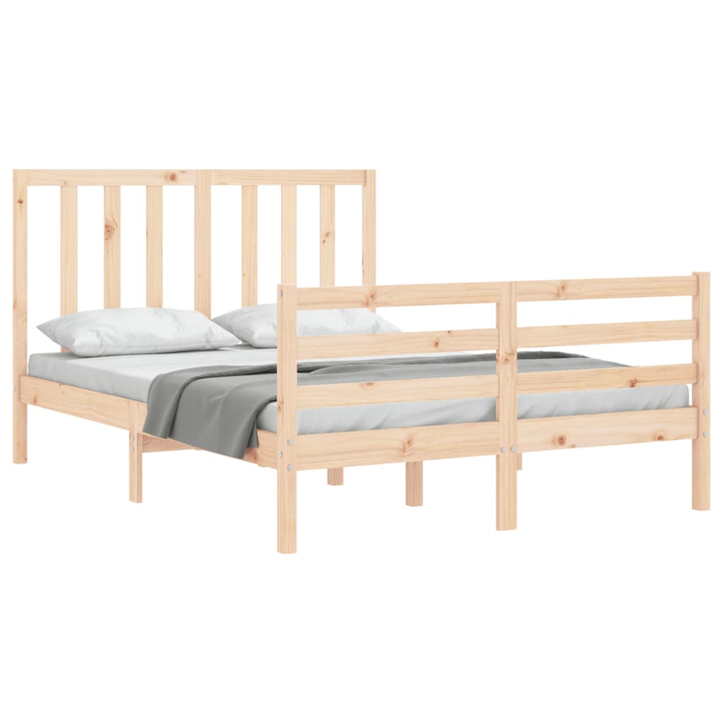 vidaXL Bed Frame without Mattress 140x190 cm Solid Wood Pine