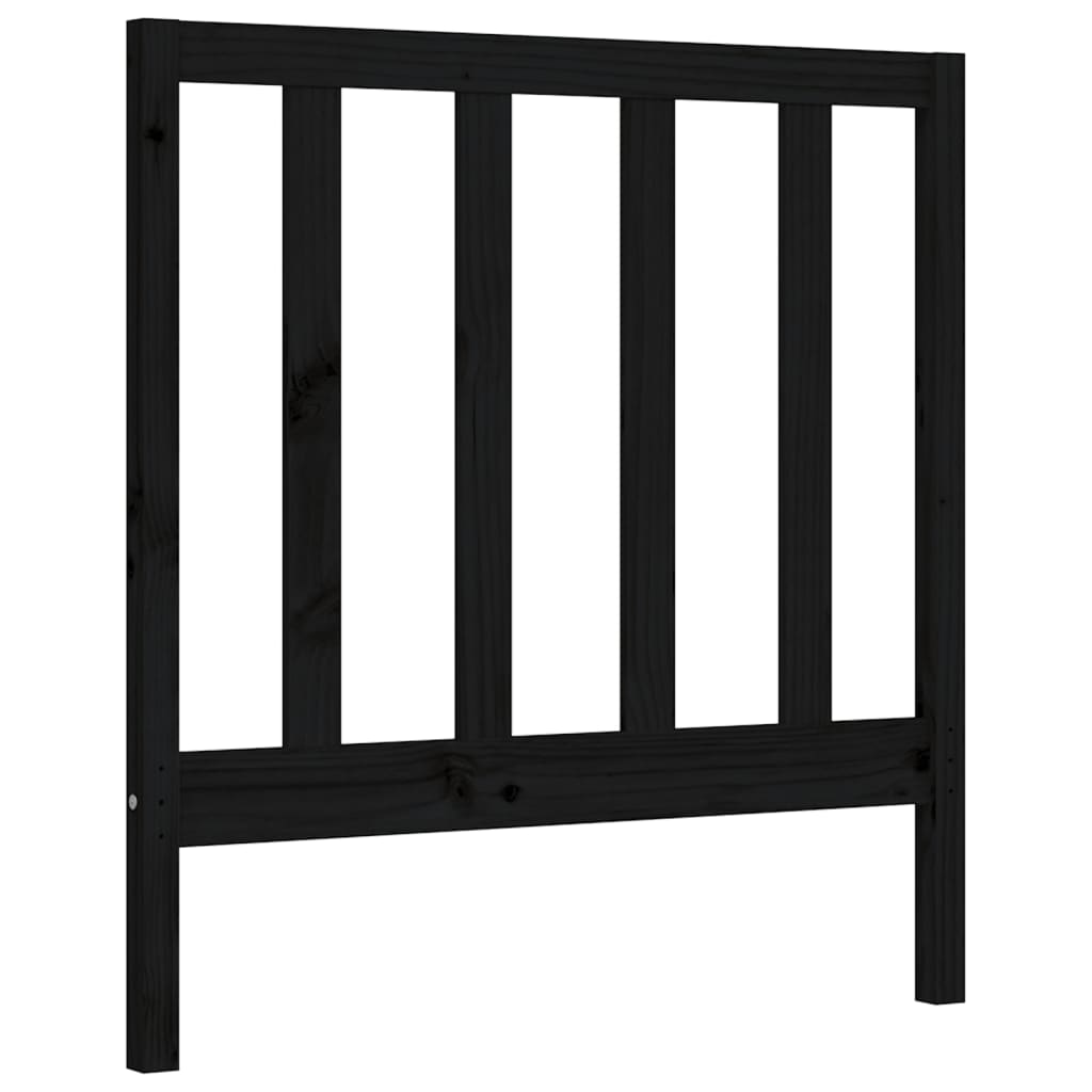 vidaXL Bed Frame without Mattress Black 90x200 cm Solid Wood Pine