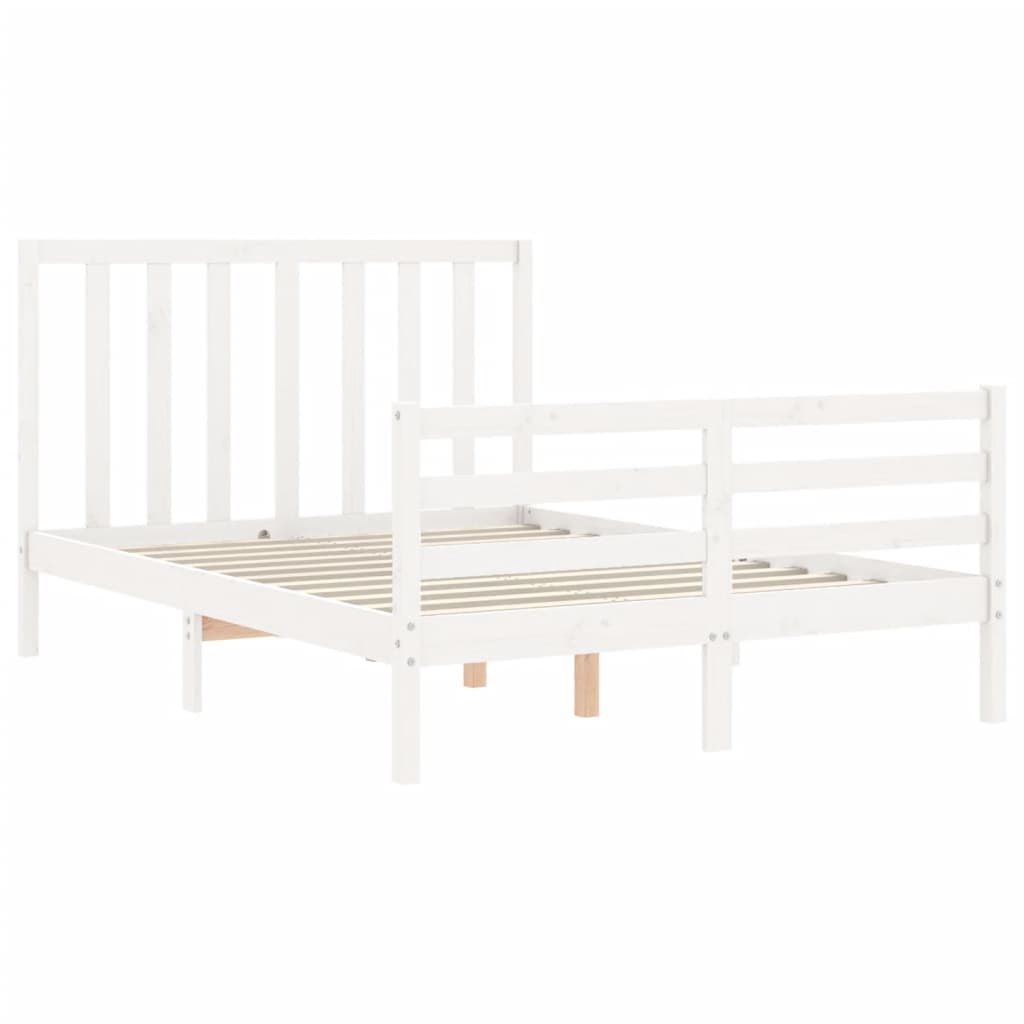 vidaXL Bed Frame without Mattress White 120x200 cm Solid Wood Pine