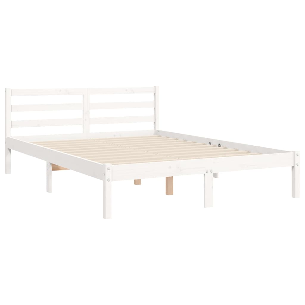 vidaXL Bed Frame without Mattress White 120x200 cm Solid Wood Pine