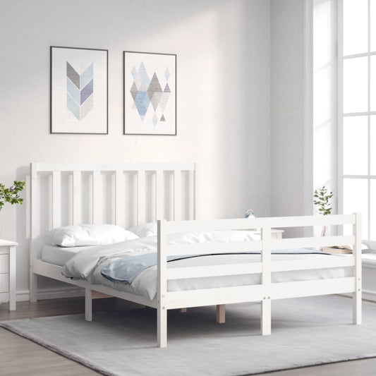 vidaXL Bed Frame without Mattress White 120x200 cm Solid Wood Pine