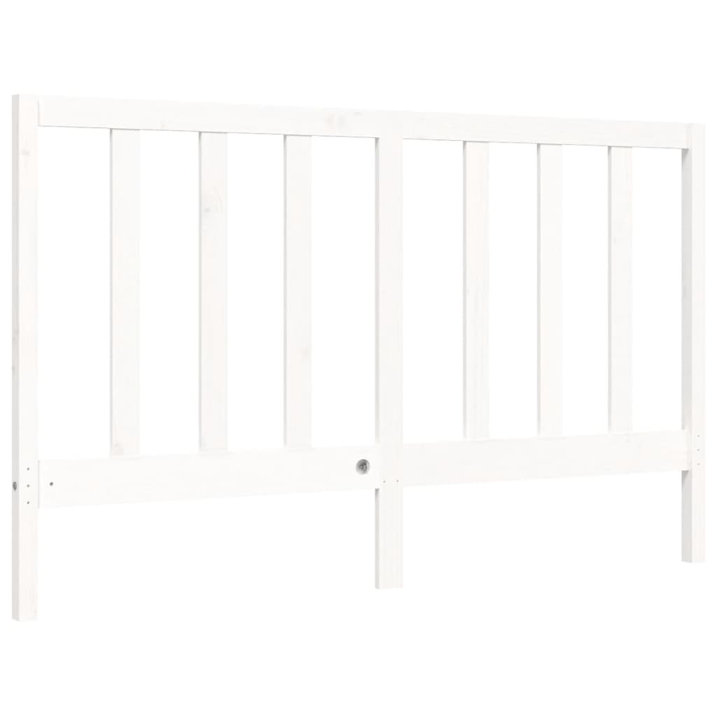 vidaXL Bed Frame without Mattress White King Size Solid Wood Pine