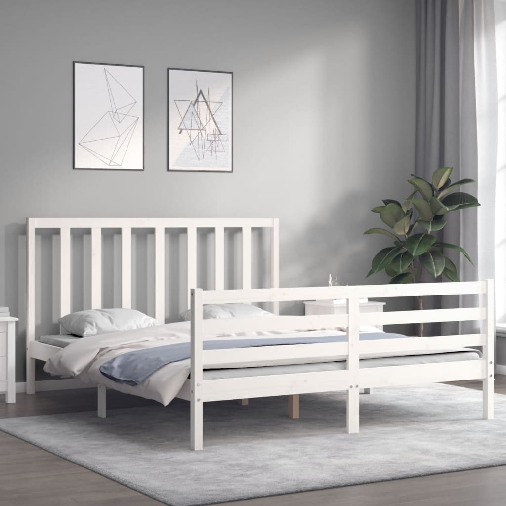 vidaXL Bed Frame without Mattress White 160x200 cm Solid Wood Pine