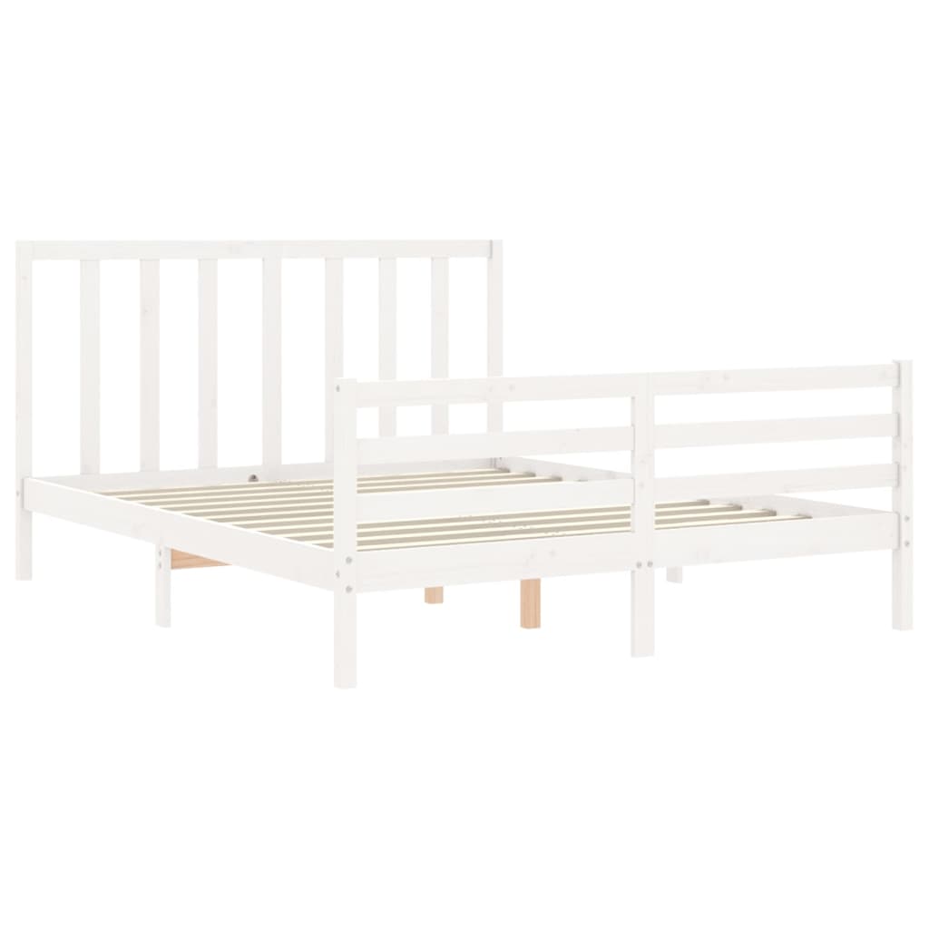 vidaXL Bed Frame without Mattress White 160x200 cm Solid Wood Pine