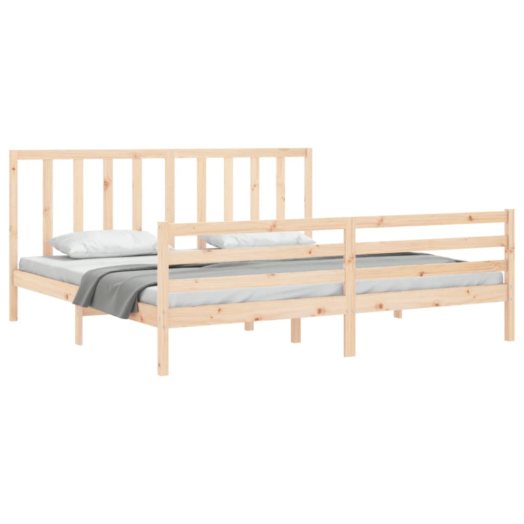 vidaXL Bed Frame without Mattress Super King Size Solid Wood Pine