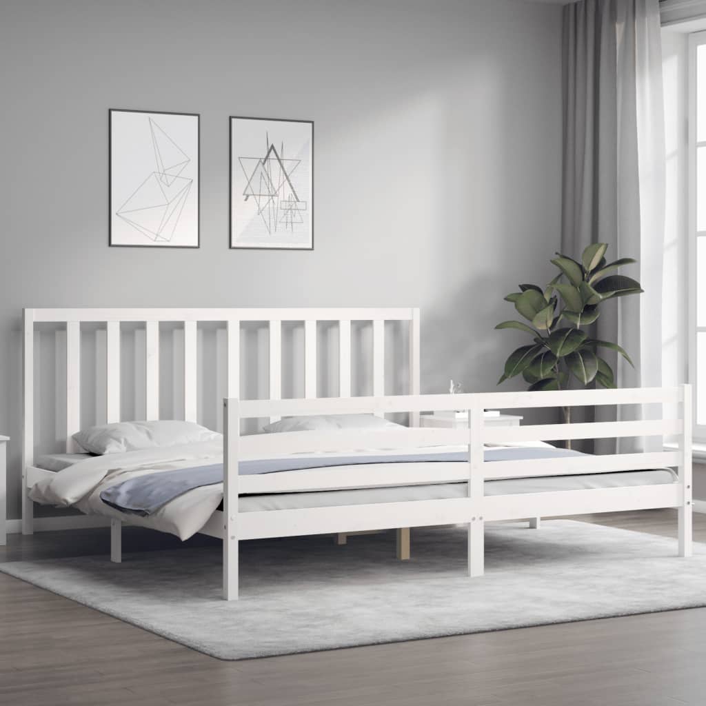 vidaXL Bed Frame without Mattress White 200x200 cm Solid Wood Pine