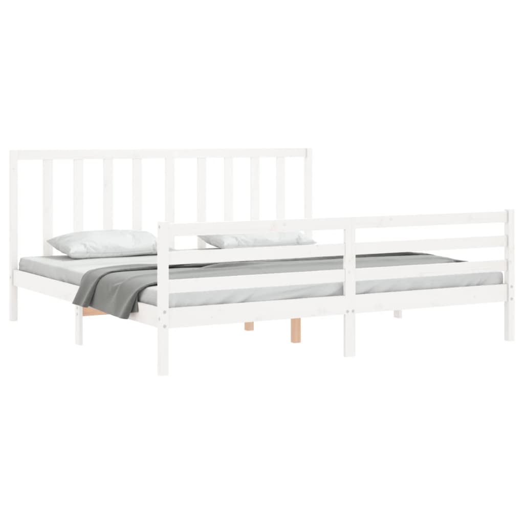 vidaXL Bed Frame without Mattress White 200x200 cm Solid Wood Pine