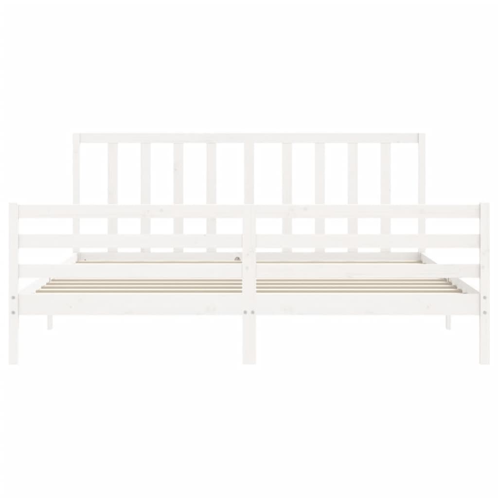 vidaXL Bed Frame without Mattress White 200x200 cm Solid Wood Pine