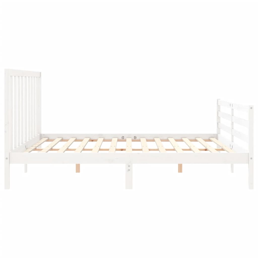 vidaXL Bed Frame without Mattress White 200x200 cm Solid Wood Pine