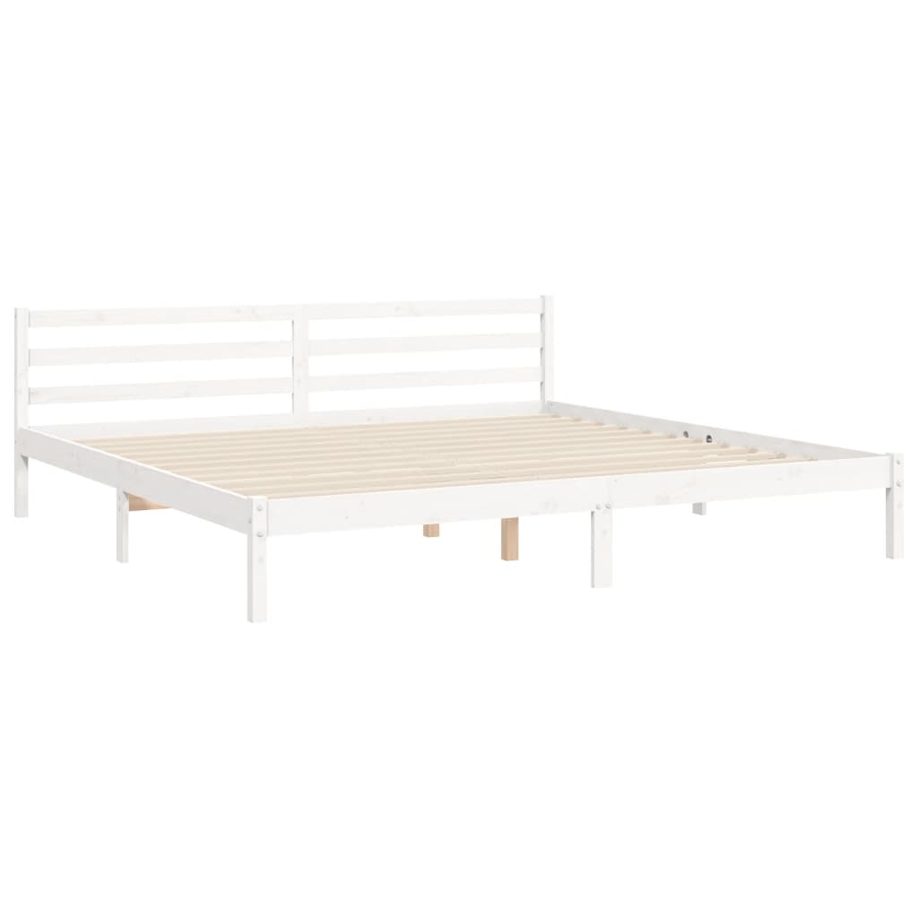 vidaXL Bed Frame without Mattress White 200x200 cm Solid Wood Pine