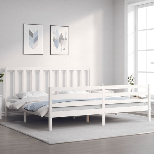 vidaXL Bed Frame without Mattress White 200x200 cm Solid Wood Pine