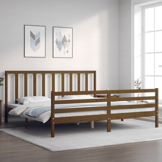 vidaXL Bed Frame without Mattress Honey Brown 200x200 cm Solid Wood Pine